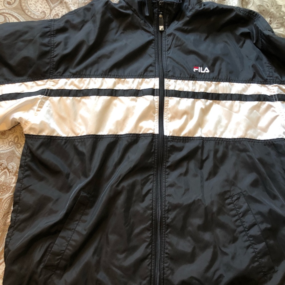 Vintage reflective fila track jacket